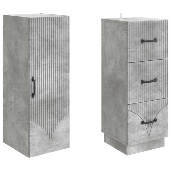 Schrankset 2 stk. 33 x 34,5 x 87 cm Holzwerkstoff Betongrau