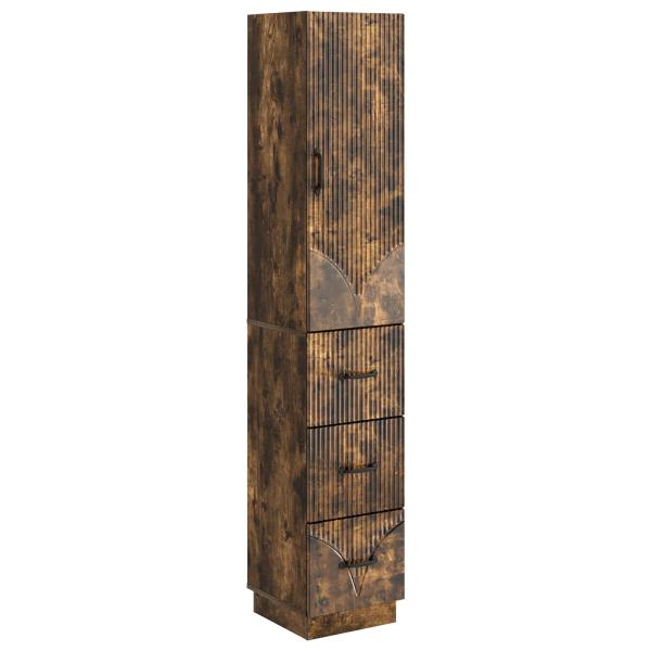 Schrankset 2 stk. 33 x 34,5 x 87 cm Holzwerkstoff Räuchereiche