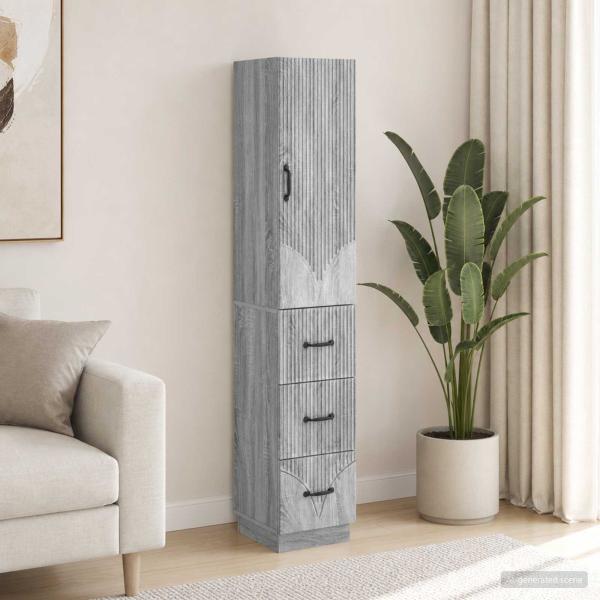 ARDEBO.de - Schrankset 2 stk. 33 x 34,5 x 87 cm Holzwerkstoff Sonoma-Grau