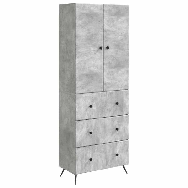 Schrankset 2 stk. 66 x 34,5 x 90 cm Holzwerkstoff Betongrau