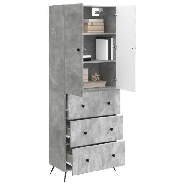 Schrankset 2 stk. 66 x 34,5 x 90 cm Holzwerkstoff Betongrau