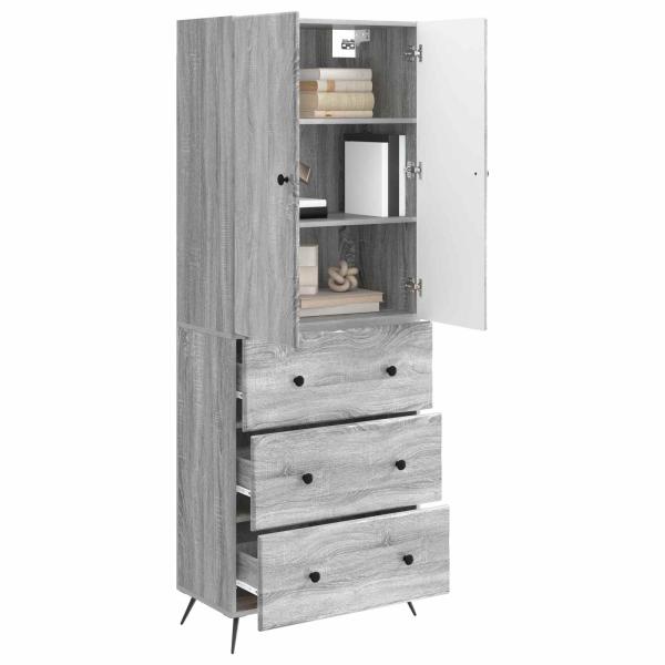 Schrankset 2 stk. 66 x 34,5 x 90 cm Holzwerkstoff Sonoma-Grau