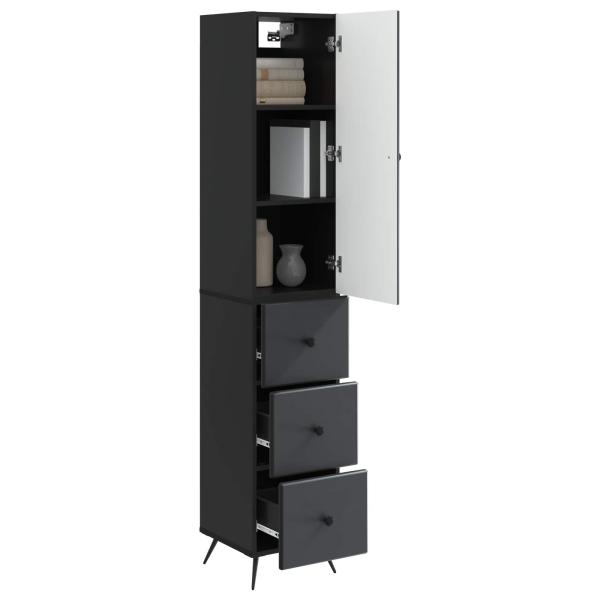 Schrankset 2 stk. 34,5 x 34,5 x 90 cm Holzwerkstoff Schwarz