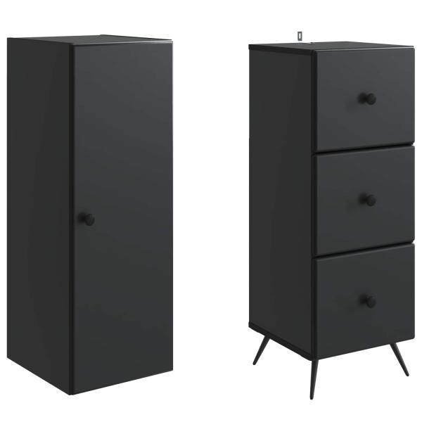 Schrankset 2 stk. 34,5 x 34,5 x 90 cm Holzwerkstoff Schwarz