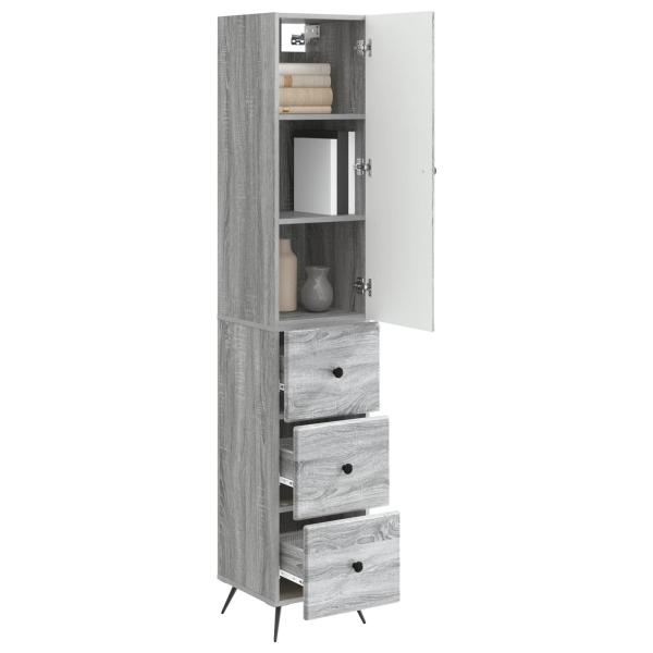 Schrankset 2 stk. 34,5 x 34,5 x 90 cm Holzwerkstoff Sonoma-Grau