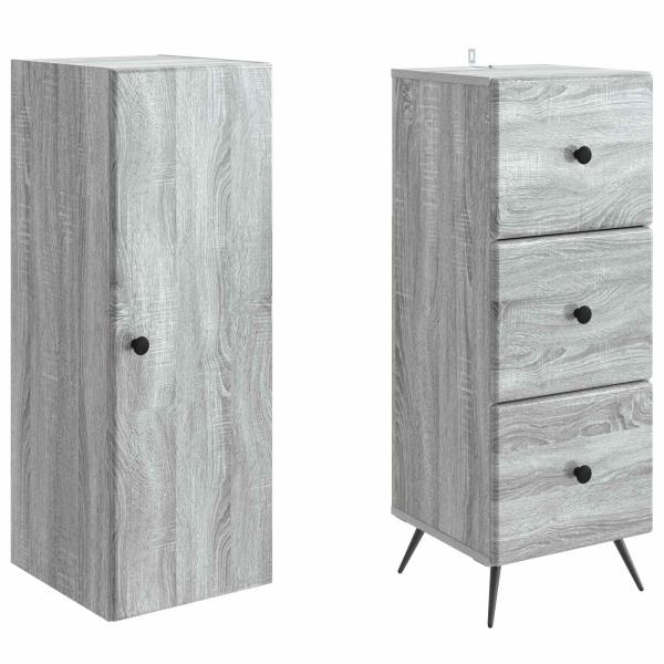 Schrankset 2 stk. 34,5 x 34,5 x 90 cm Holzwerkstoff Sonoma-Grau