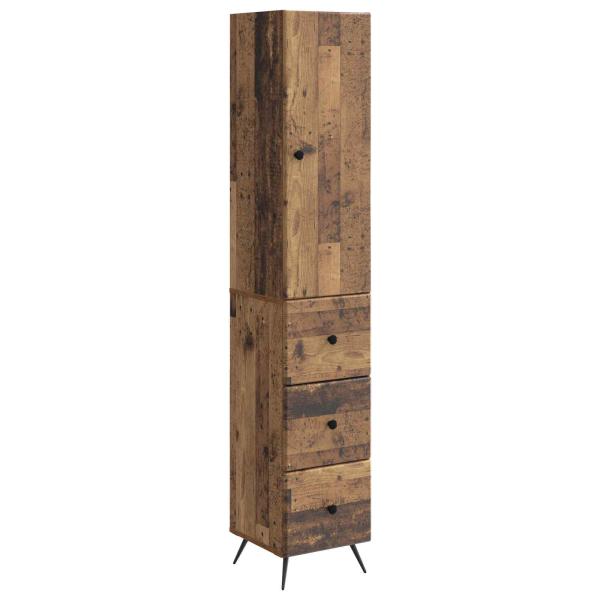 Schrankset 2 stk. 34,5 x 34,5 x 90 cm Holzwerkstoff Altholz