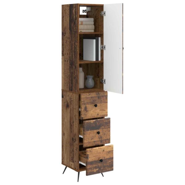 Schrankset 2 stk. 34,5 x 34,5 x 90 cm Holzwerkstoff Altholz