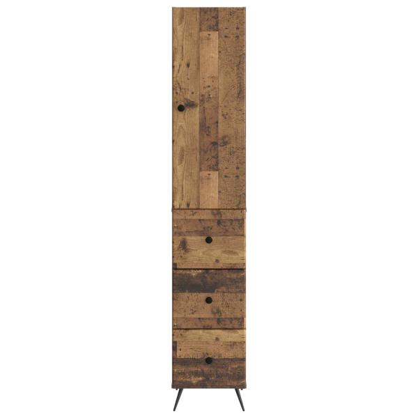 Schrankset 2 stk. 34,5 x 34,5 x 90 cm Holzwerkstoff Altholz