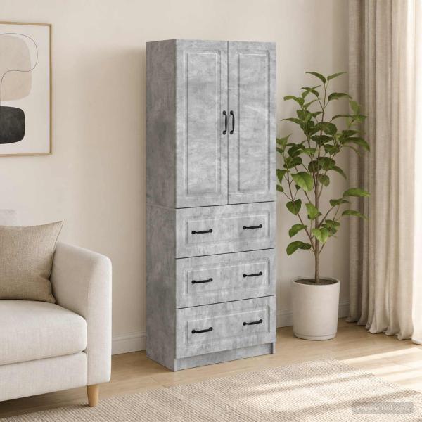 ARDEBO.de - Schrankset 2 stk. 66 x 34,5 x 87 cm Holzwerkstoff Betongrau