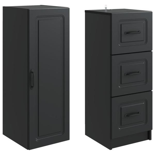 Schrankset 2 stk. 33 x 34,5 x 87 cm Holzwerkstoff Schwarz