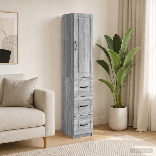 ARDEBO.de - Schrankset 2 stk. 33 x 34,5 x 87 cm Holzwerkstoff Sonoma-Grau