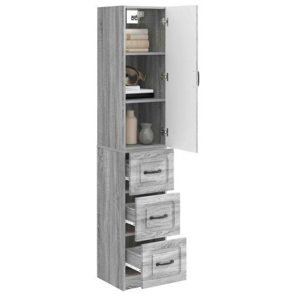 Schrankset 2 stk. 33 x 34,5 x 87 cm Holzwerkstoff Sonoma-Grau