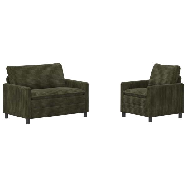 Sofa Set 2 stk. Grün Polyester