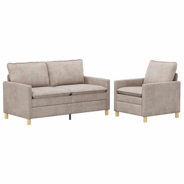 Sofa Set 2 stk. Beige Polyester