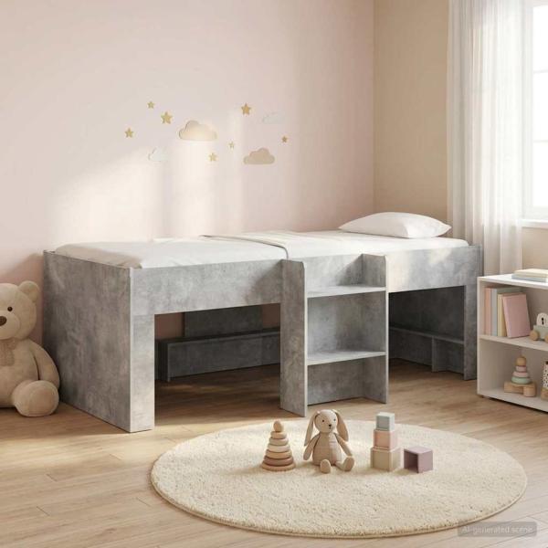 Hochbett für Kinder Betongrau 80 x 200 cm Holzwerkstoff