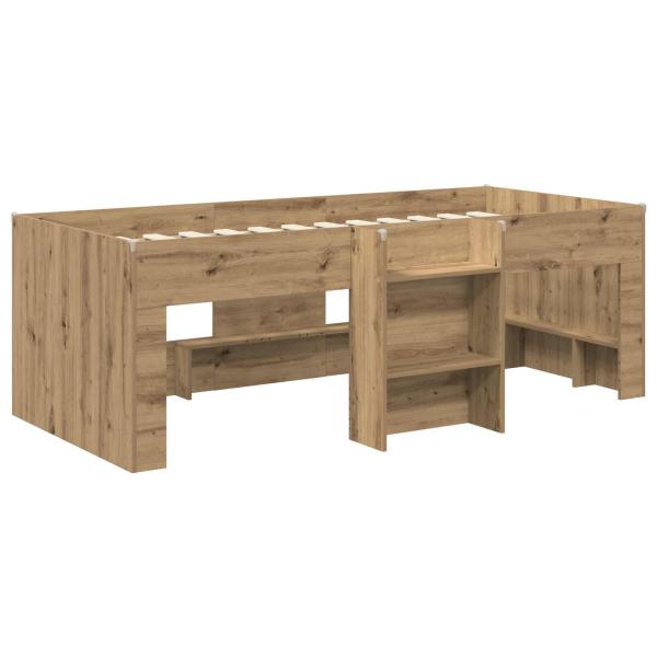 Hochbett für Kinder Artisan-Eiche 80 x 200 cm Holzwerkstoff