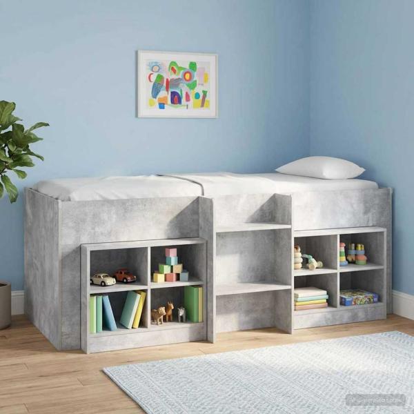 Hochbett für Kinder Betongrau 90 x 200 cm Holzwerkstoff