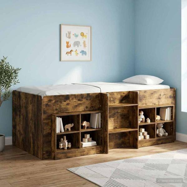 Hochbett für Kinder Raucheiche 90 x 200 cm Holzwerkstoff