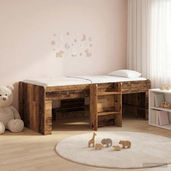Hochbett für Kinder Altholz 90 x 200 cm Holzwerkstoff