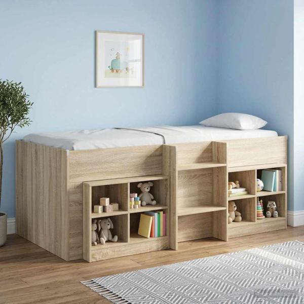 ARDEBO.de - Hochbett für Kinder Sonoma-Eiche 98,5 x 200 cm Holzwerkstoff