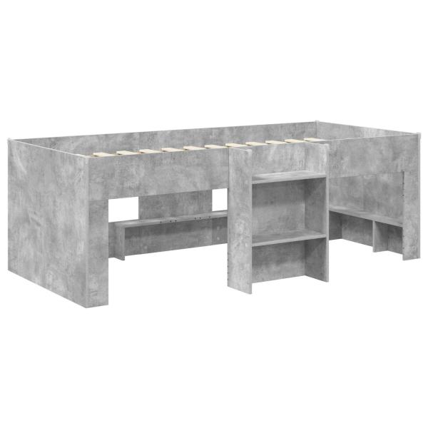 Hochbett für Kinder Betongrau 98,5 x 200 cm Holzwerkstoff
