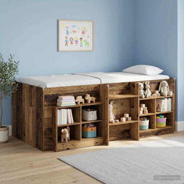 Hochbett für Kinder Altholz 98,5 x 200 cm Holzwerkstoff