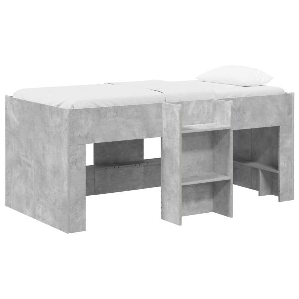 Hochbett für Kinder Betongrau 80 x 160 cm Holzwerkstoff
