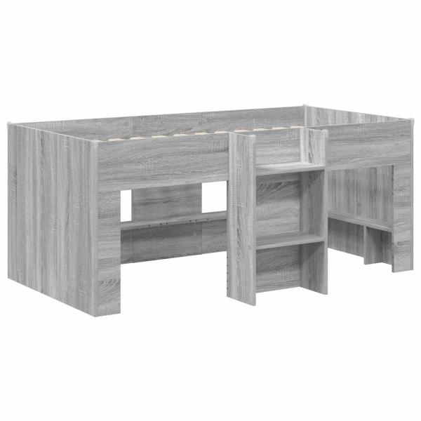Hochbett für Kinder Sonoma-Grau 80 x 160 cm Holzwerkstoff
