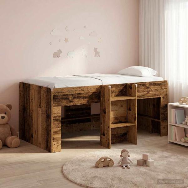 Hochbett für Kinder Altholz 80 x 160 cm Holzwerkstoff