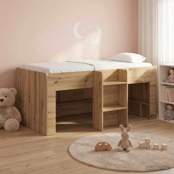 Hochbett für Kinder Artisan-Eiche 80 x 160 cm Holzwerkstoff