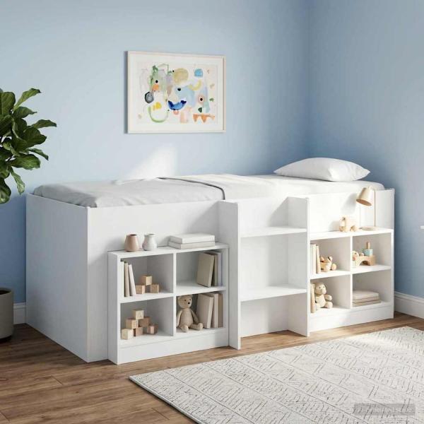 ARDEBO.de - Hochbett für Kinder Weiß 90 x 190 cm Holzwerkstoff
