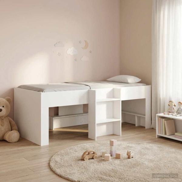 Hochbett für Kinder Weiß 90 x 190 cm Holzwerkstoff