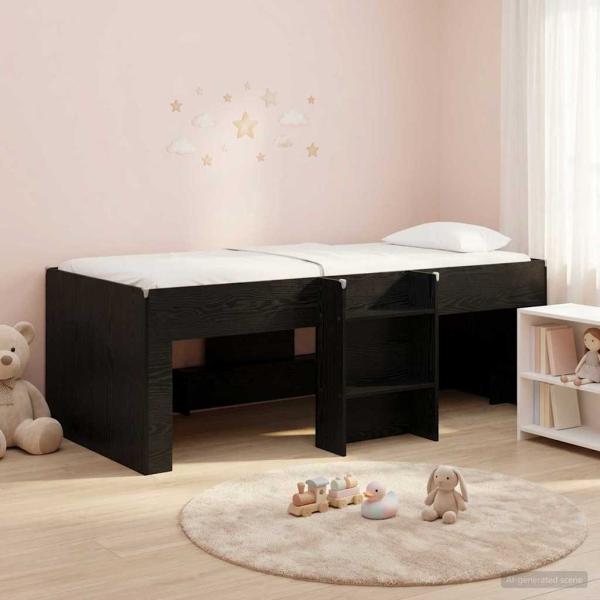 Hochbett für Kinder Schwarze Eiche 90 x 190 cm Holzwerkstoff