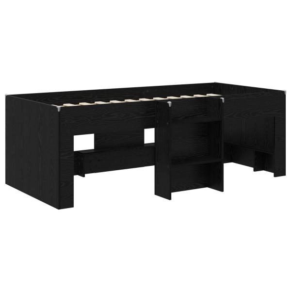Hochbett für Kinder Schwarze Eiche 90 x 190 cm Holzwerkstoff