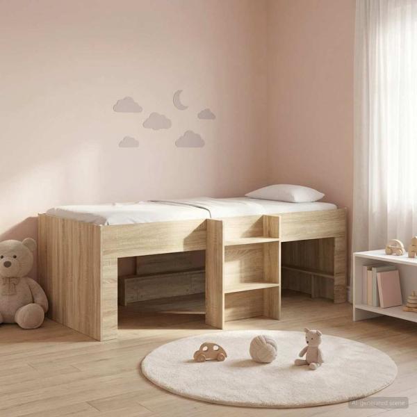 Hochbett für Kinder Sonoma-Eiche 90 x 190 cm Holzwerkstoff