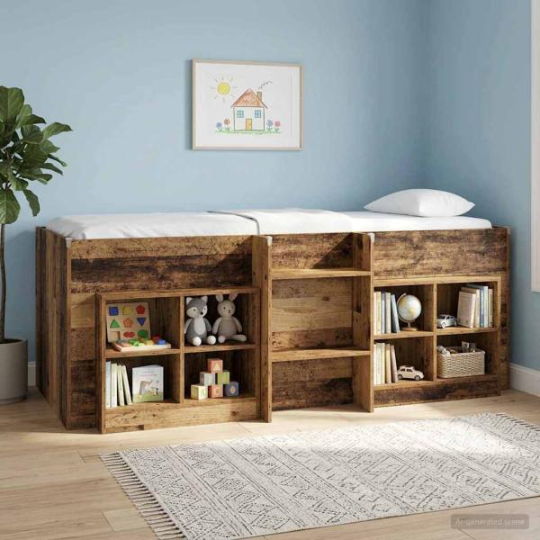 Hochbett für Kinder Altholz 90 x 190 cm Holzwerkstoff