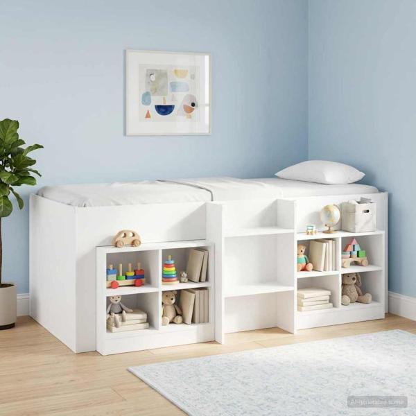 ARDEBO.de - Hochbett für Kinder Weiß 75 x 190 cm Holzwerkstoff