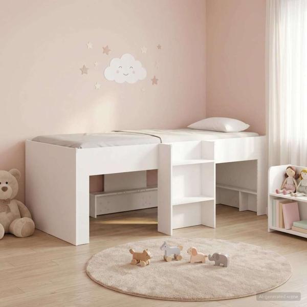Hochbett für Kinder Weiß 75 x 190 cm Holzwerkstoff