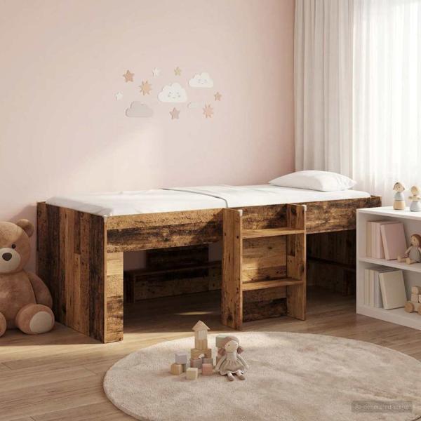 ARDEBO.de - Hochbett für Kinder Altholz 75 x 190 cm Holzwerkstoff