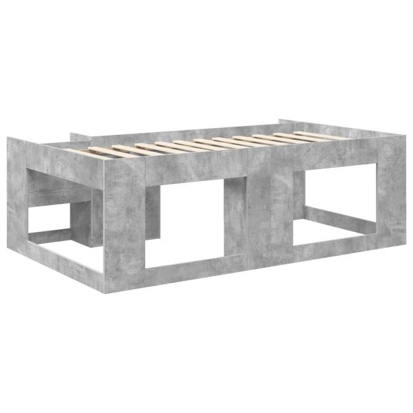 Kinderbettgestell mit Stauraum Betongrau 80 x 200 cm