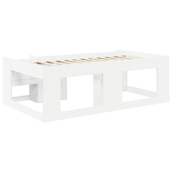 Kinderbettgestell mit Stauraum Weiß 90 x 200 cm Holzwerkstoff