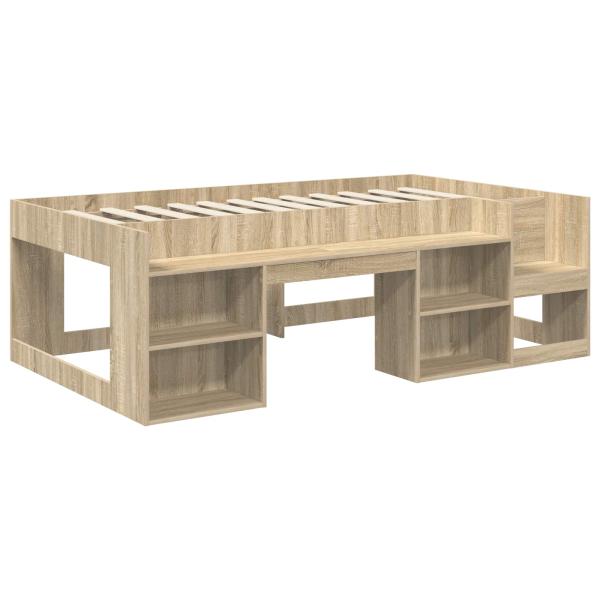 Kinderbettgestell mit Stauraum Sonoma-Eiche 90 x 200 cm