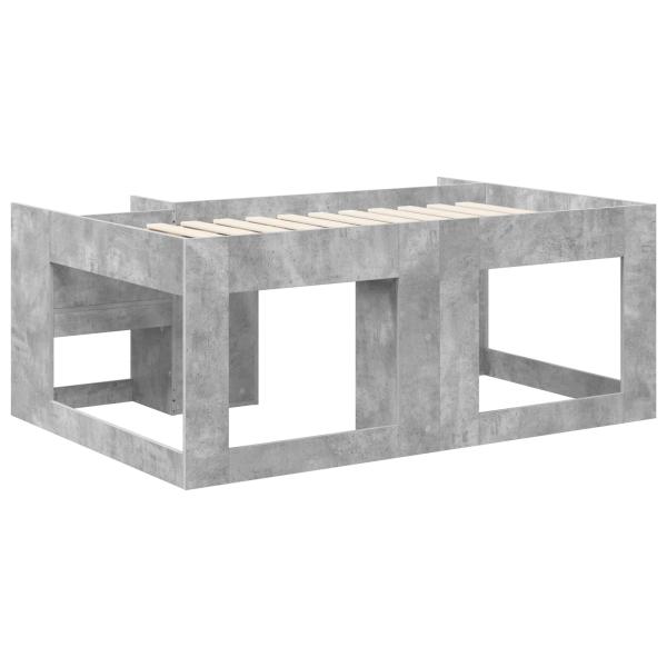 Kinderbettgestell mit Stauraum Betongrau 80 x 160 cm