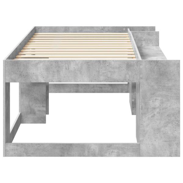 Kinderbettgestell mit Stauraum Betongrau 75 x 190 cm
