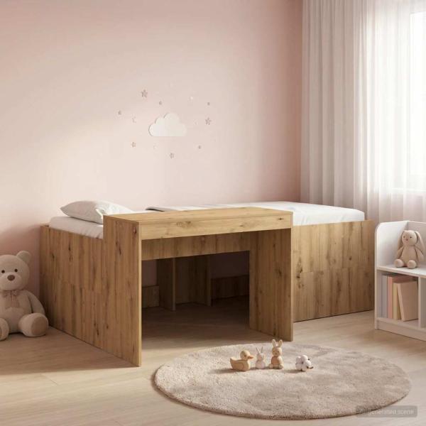 ARDEBO.de - Hochbett mit Schreibtisch für Kinder Artisan-Eiche 80 x 200 cm
