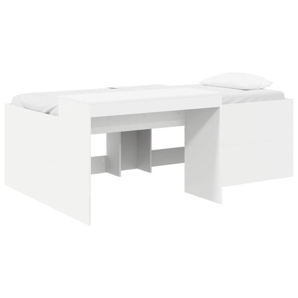 Hochbett mit Schreibtisch für Kinder Weiß 90 x 200 cm