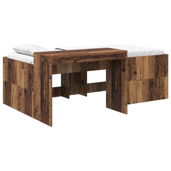 Hochbett mit Schreibtisch für Kinder Altholz 90 x 200 cm