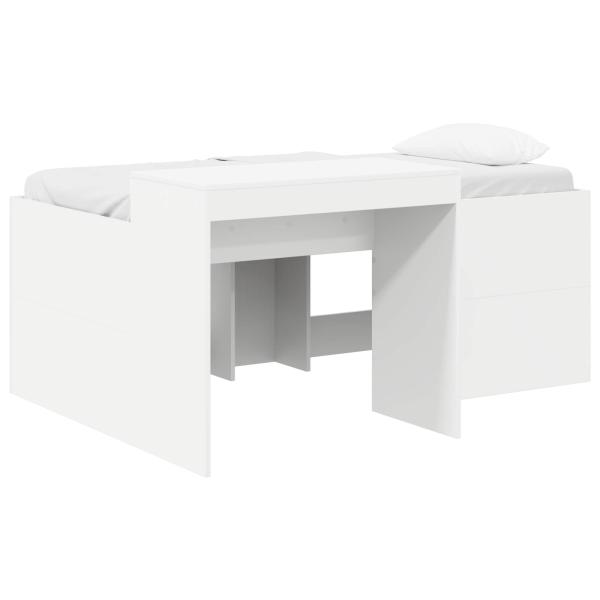 Hochbett mit Schreibtisch für Kinder Weiß 80 x 160 cm