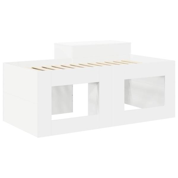 Hochbett mit Schreibtisch für Kinder Weiß 80 x 160 cm
